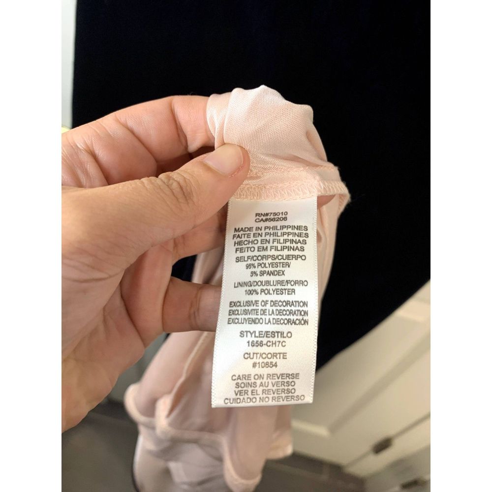 City Triangles Notched Off the Shoulder Blue Velvet Gown With Slit Size 6 - NWT - Picture 10 of 10